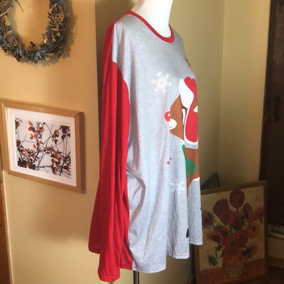 RUDOLF The Red-Nosed Reindeer Size XXL Christmas Long Sleep-shirt Cozy $39 NEW - Picture 4 of 9